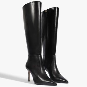 SCHUTZ Black Leather Heeled Boots